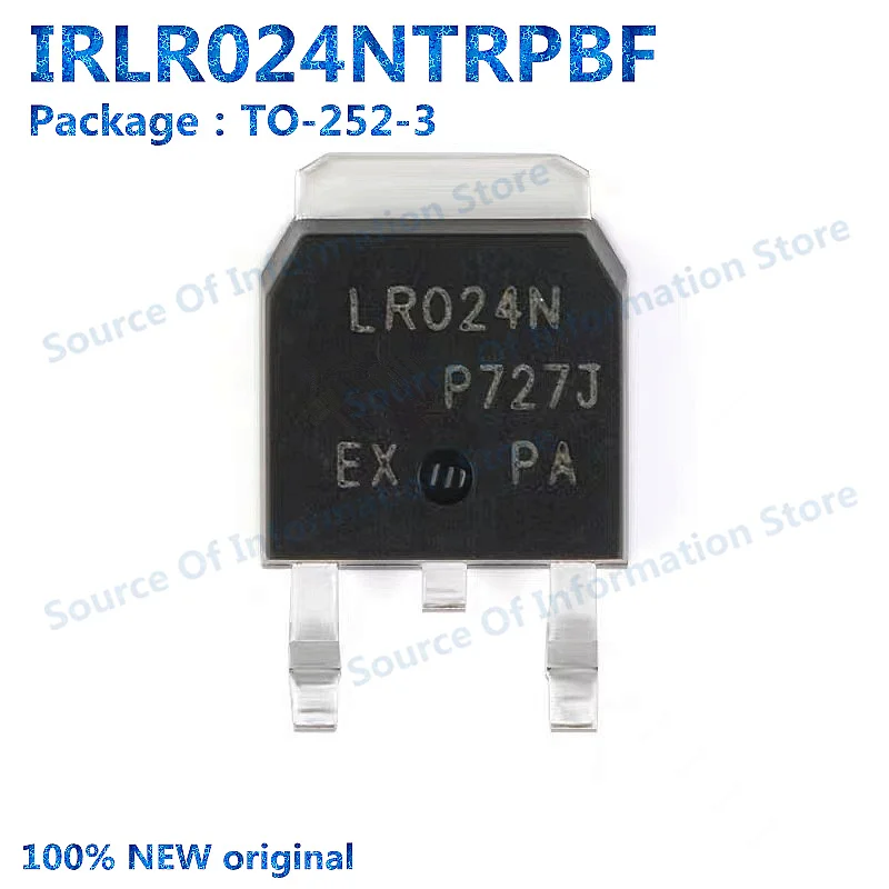 N-Channel MOSFET Tube, IRLR024NTRPBF TO-252-3, 55V, 17A