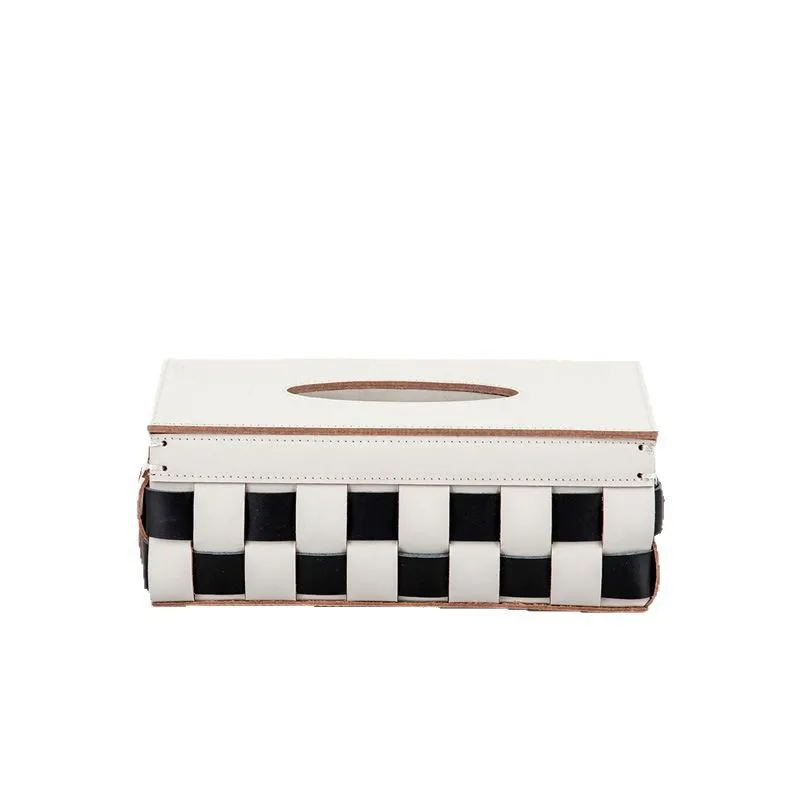 

Creative woven leather metal horsehair tissue box pumping box