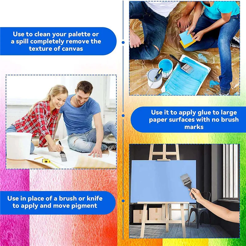 

EYFL-12 шт. Набор силиконовых кистей для рисования Цветная силиконовая кисть для полимерной кисти для катализатора, ширина 1, 1,5 2 2,5 дюйма