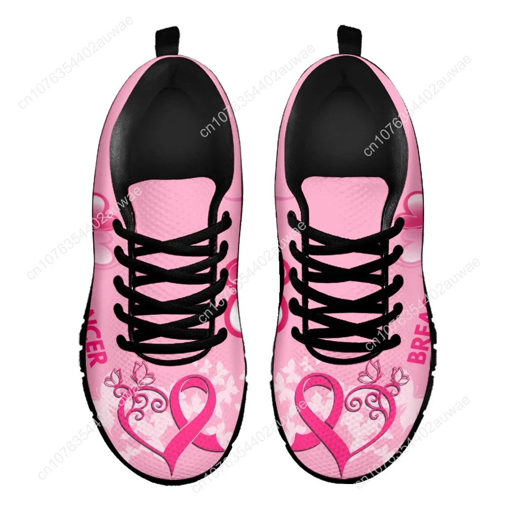 Women's Tennis Shoes Breast Cancer Awareness Pink Ribbon Design Dirty Resistant Running Sneakers Zapatos Hombre Gift