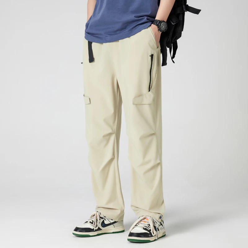 

Outdoor Ice Silk Quick-drying Pants for Men and Women Thin New Straight-leg Trousers Mountaineering Paratrooper Pants JJ875