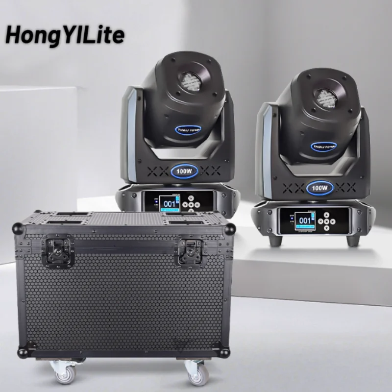 

HongYiLite 2In1 Flight Case With DJ Stage Lights LED 100W Moving Head Light 14Gobos 7Colors And 5 Face Prism For Concert Tour