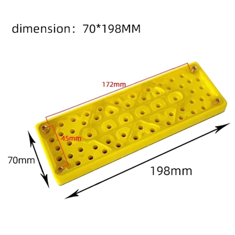 1 pçs retangular cartão de moagem chassi pneumático disco de moagem a seco pneumático lixa máquina acessórios amarelo