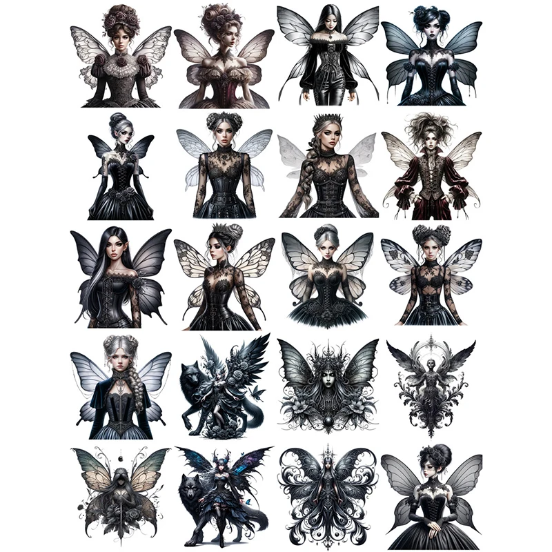 20Pcs/Pack Dark Elf Girl Sticker DIY Craft Scrapbooking Album Junk Journal Decorative Stickers