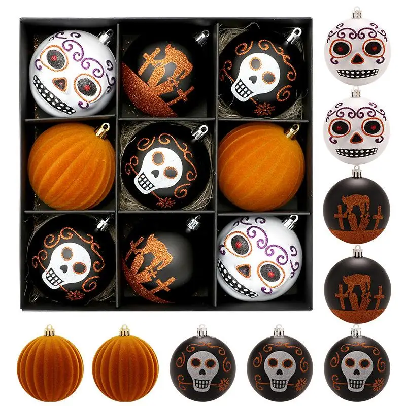 

New Halloween Decorations Boutique Horror Skull Plastic Ball Hanging Ghost Festival Party Pendant