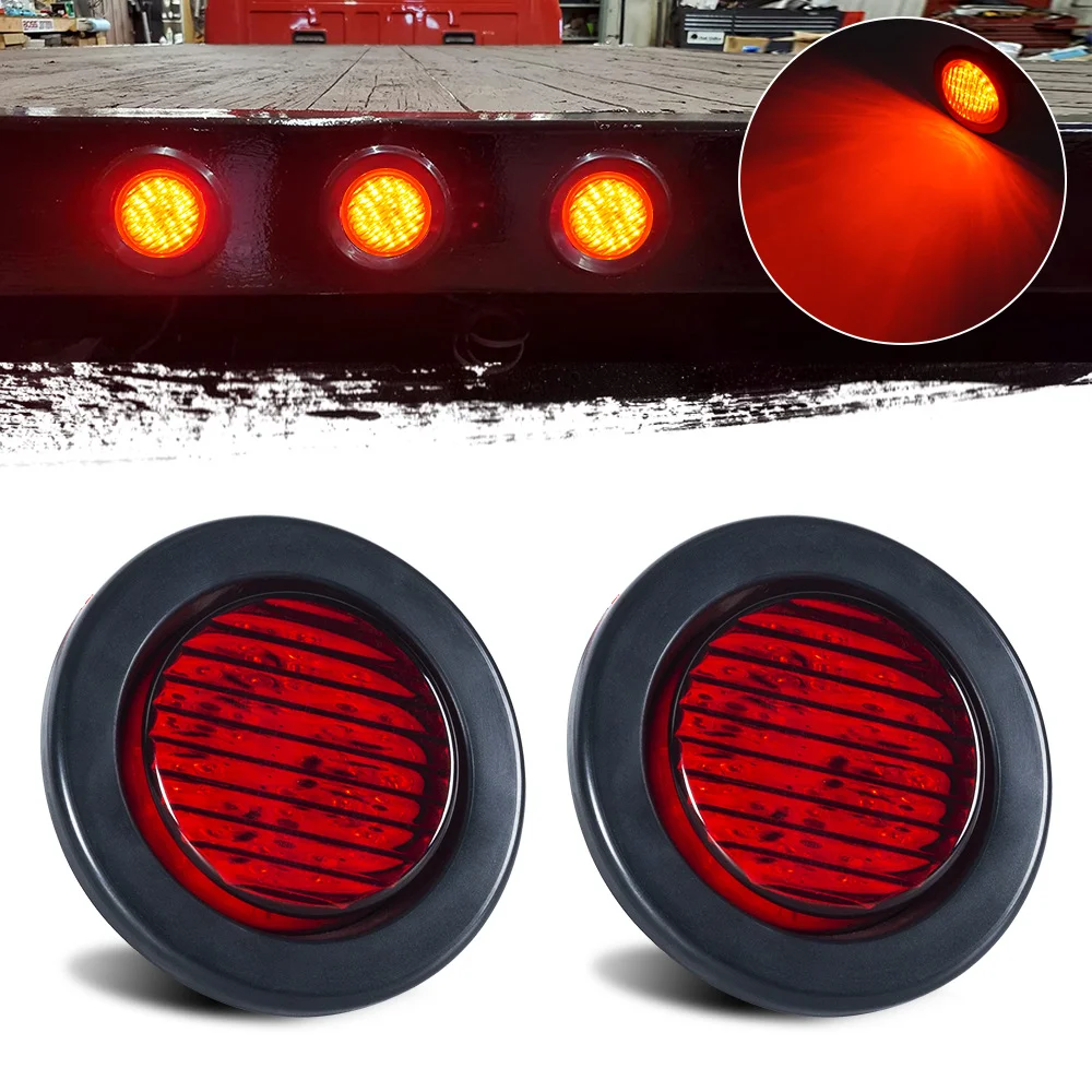 High quality 2.5-inch 13LED rubber ring edge light, truck width indicator light, trailer warning light, truck tail light