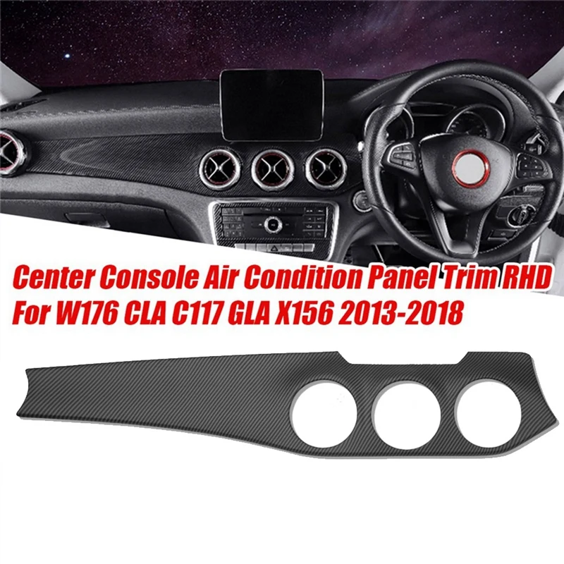 

Top!-RHD Matte Carbon Pattern Dashboard Air Outlet Panel Trim Sticker Strip For Mercedes Benz CLA C117 GLA X156 2013-2019