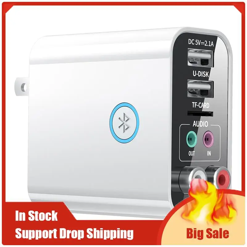 최고 상품 2-In-1 Bluetooth 송신기 수신기 벽 다기능 플라스틱 Bluetooth 오디오 어댑터(원격 미국 플러그 포함)