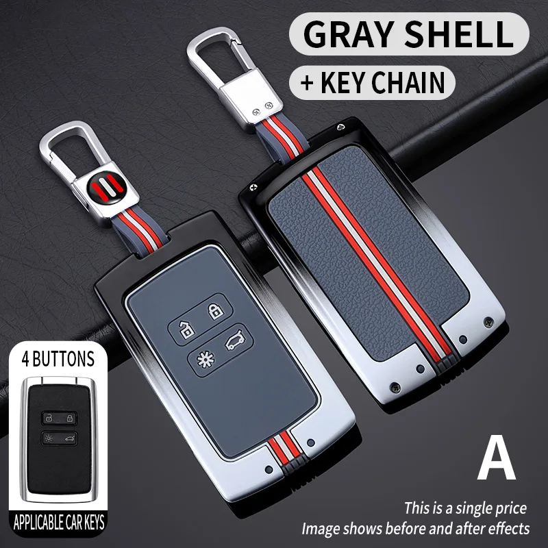 

Car Zinc Alloy Key Case Cover Buckle For Renault Fluence Duster Megane Kadjar Clio Auto Interior Accessories