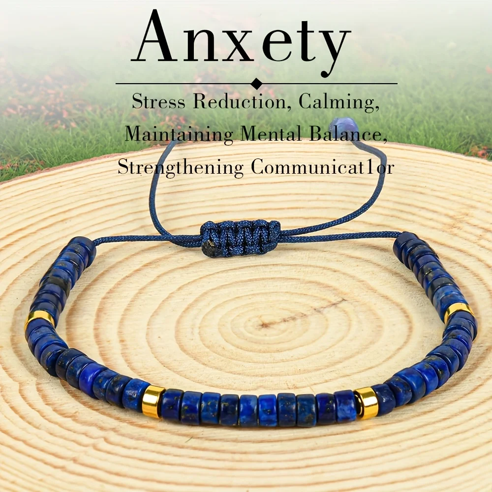 

Sky Blue Sapphire Beaded Bracelet - Brings Peace & Luck, Sparkling Crystal Jewelry