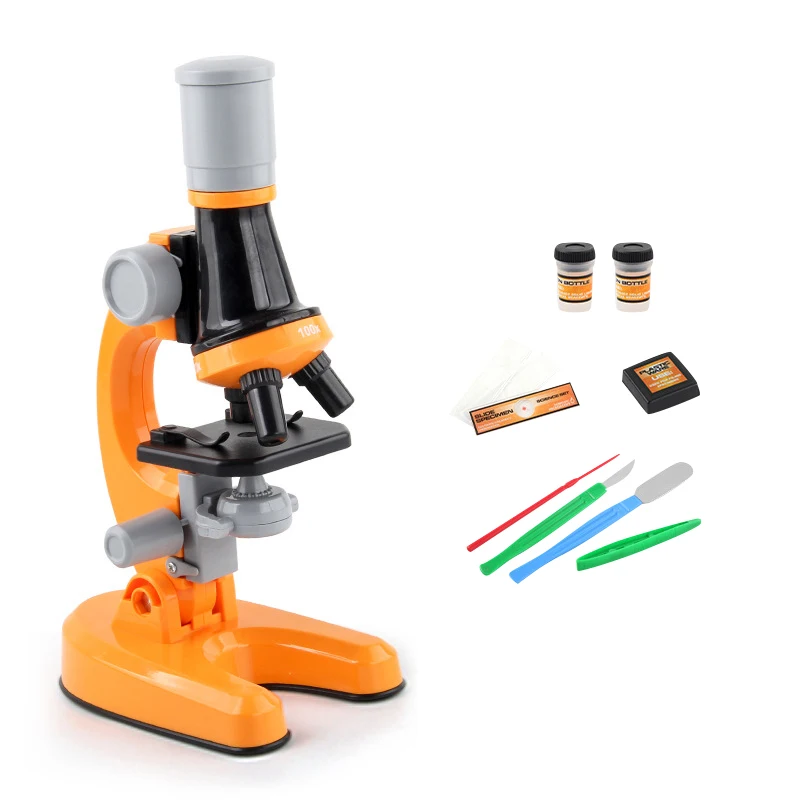 LUDA Kids Microscope Kit Science Lab LED 100X-400X-1200X Toy Home School Interest Cultivation Child Boys Birthday Gift