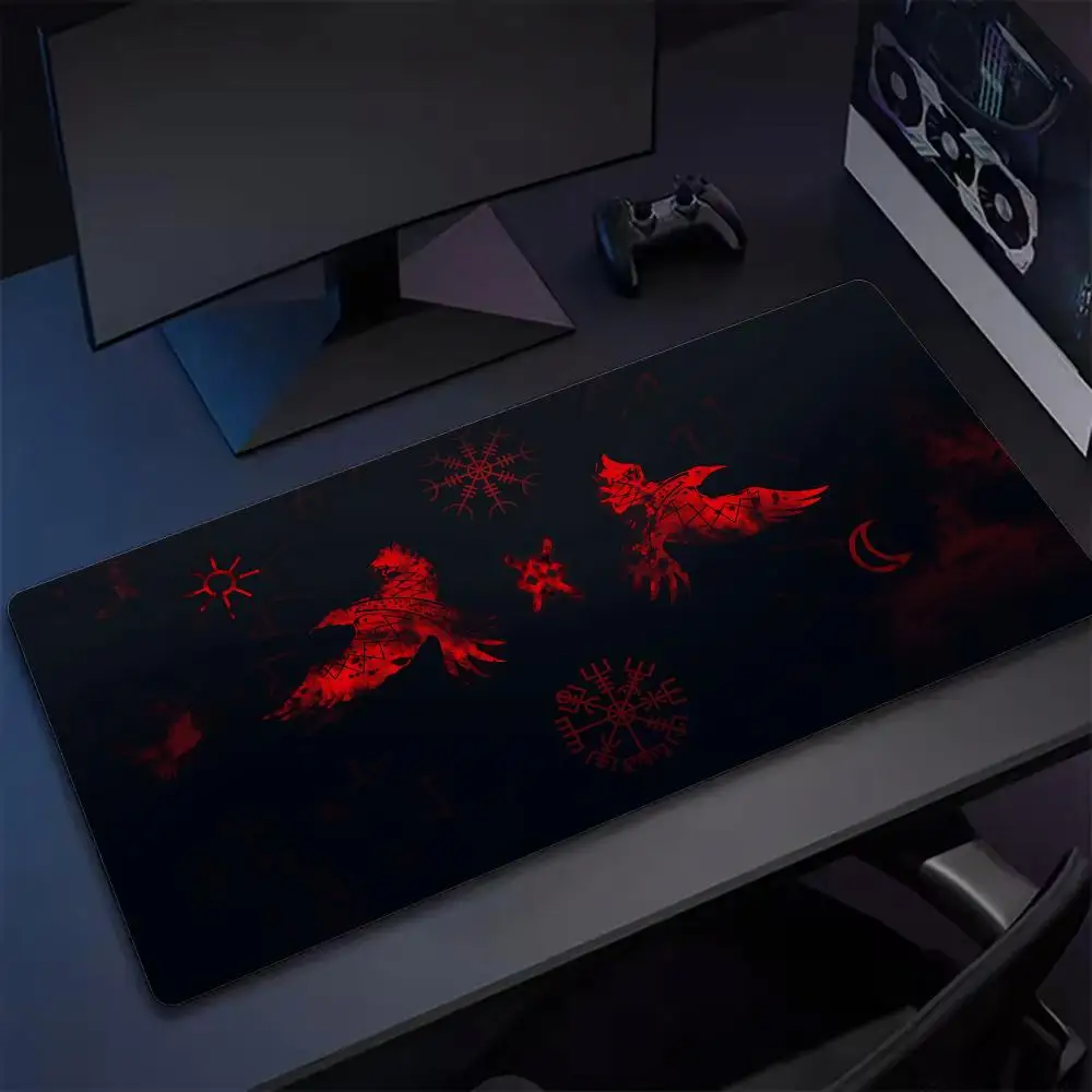 

Коврик для мыши с логотипом Viking V-Vegvisir Tapetes de Mesa Teclado, Borracha Kawai, Tapete de Mesa Antiderrapante, XXL90x40 см
