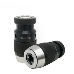 B10 B12 B16 B18 B22 Drill Chuck 1/2 20unf Thread Drilling Chuck Self Tighten Automatic Locking Clamp 0.5-6 1-10 1-13mm 3/8-24UNF