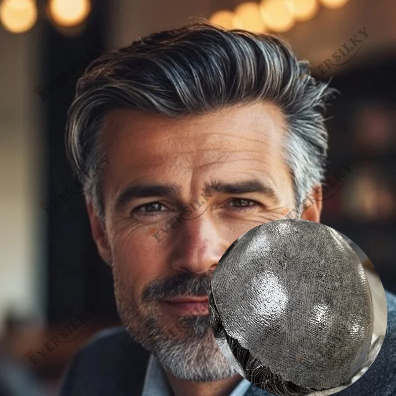 

Невидимый парик-накладка для мужчин (100% натуральные человеческие волосы), супер-натуральный, цвета 1B40, 1B80, 1B50 (серый, черный), прочный, с тонкой кожей, полностью из полиуретана (PU), для замены волос