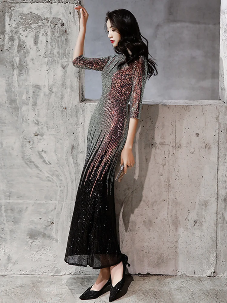 Fishtail Evening Dress for Women 2023 New Banquet Style Celebrity Host Dress High end Atmosphere Sexy Slimming