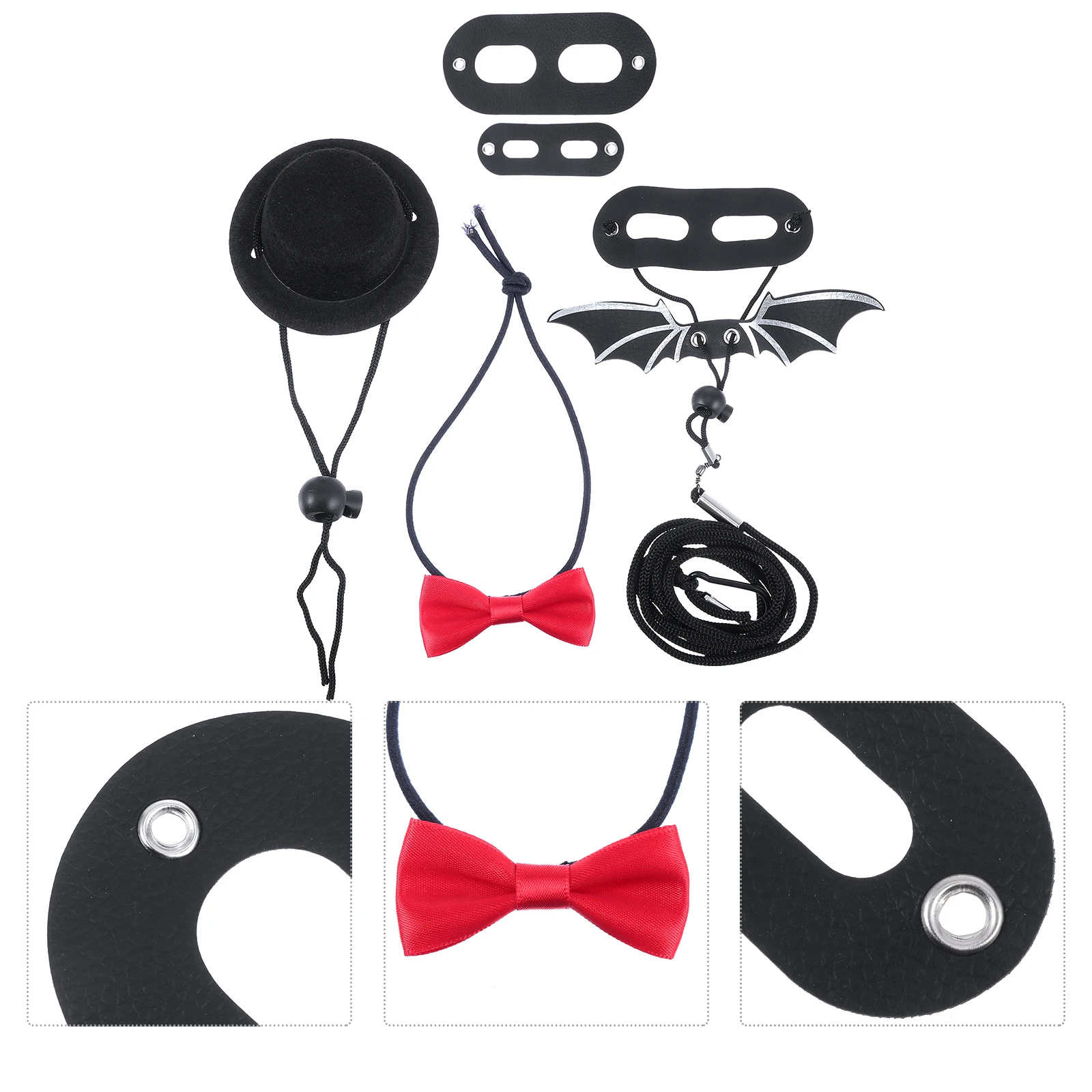 Lizard Costume Set Reptile Outfit Valentine Bow Tie Adjustable 30Cm Leash For Geckos Iguana Lizard Pet Wearable Party Accessory