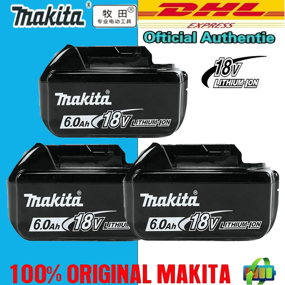 100% original Makita 18V 6.0Ah battery, Makita power tool BL1860 BL1850B BL1850 BL1840 BL1830 rechargeable battery