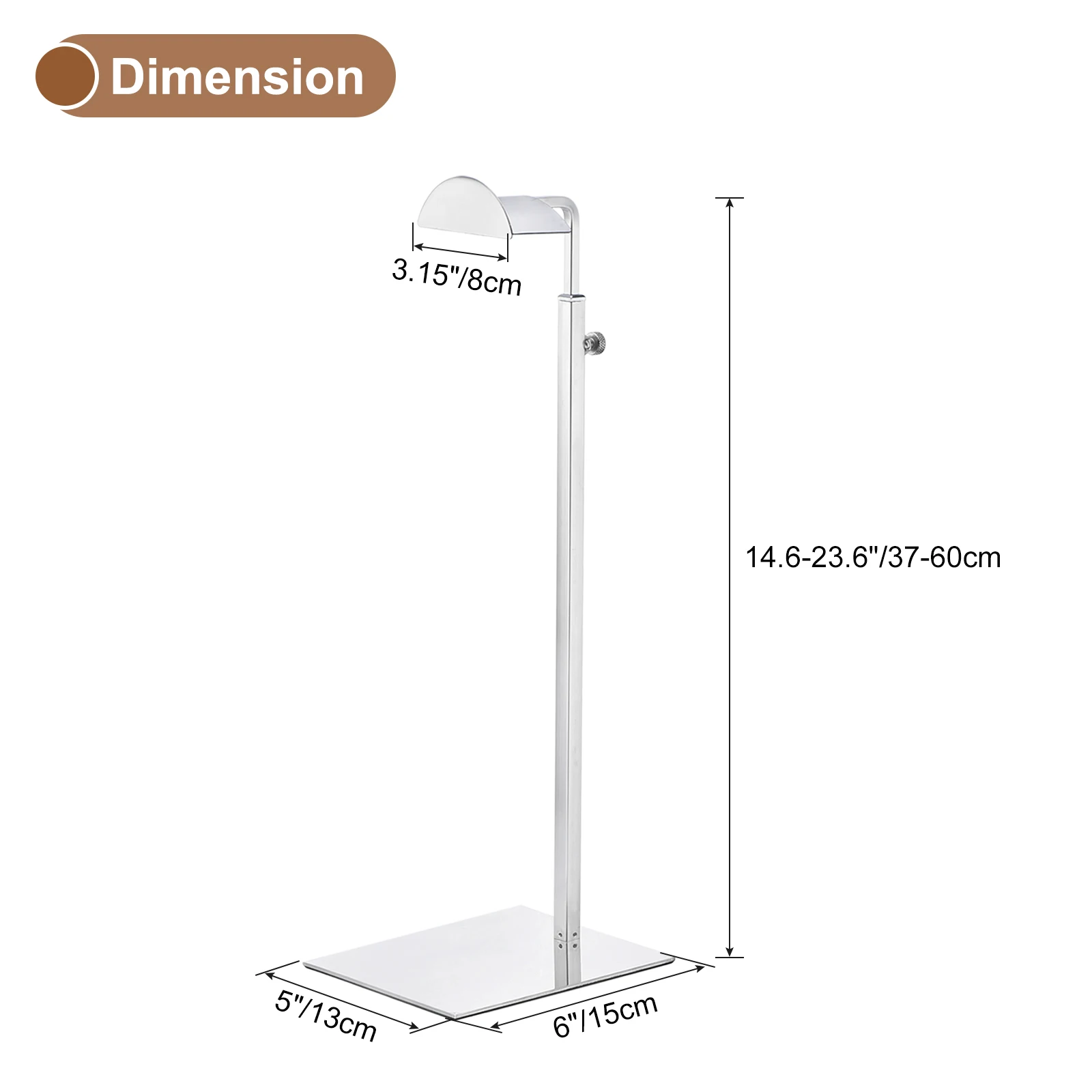 1/3Pcs Purse Display Stand Adjustable Tabletop Single Hook Handbag Rack Stainless Steel Holder for Retail Boutique Store Silver