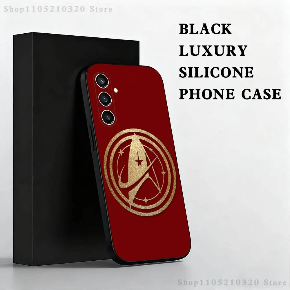 حافظة هاتف S-Star Trek S-Ships لهاتف سامسونج S25، S24 Ultra، S20، S30 plus، S22 plus، S23، S30 Ultra 5G غلاف أسود من السيليكون #6