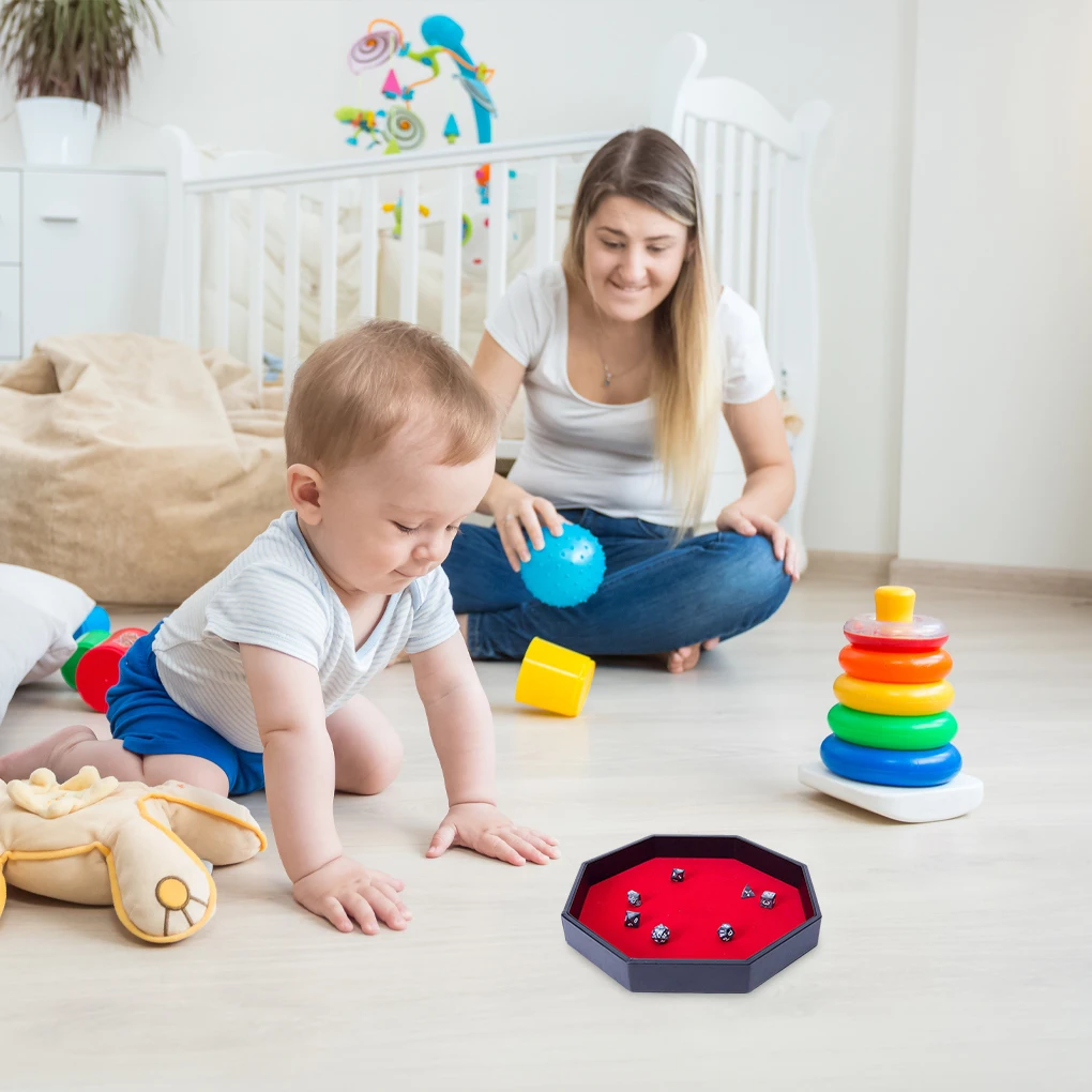 

Wooden Dice Tray,Wooden Octagonal Dice Tray Board Game for Game Night Dice Game Dice for Party and Supplies Type 1