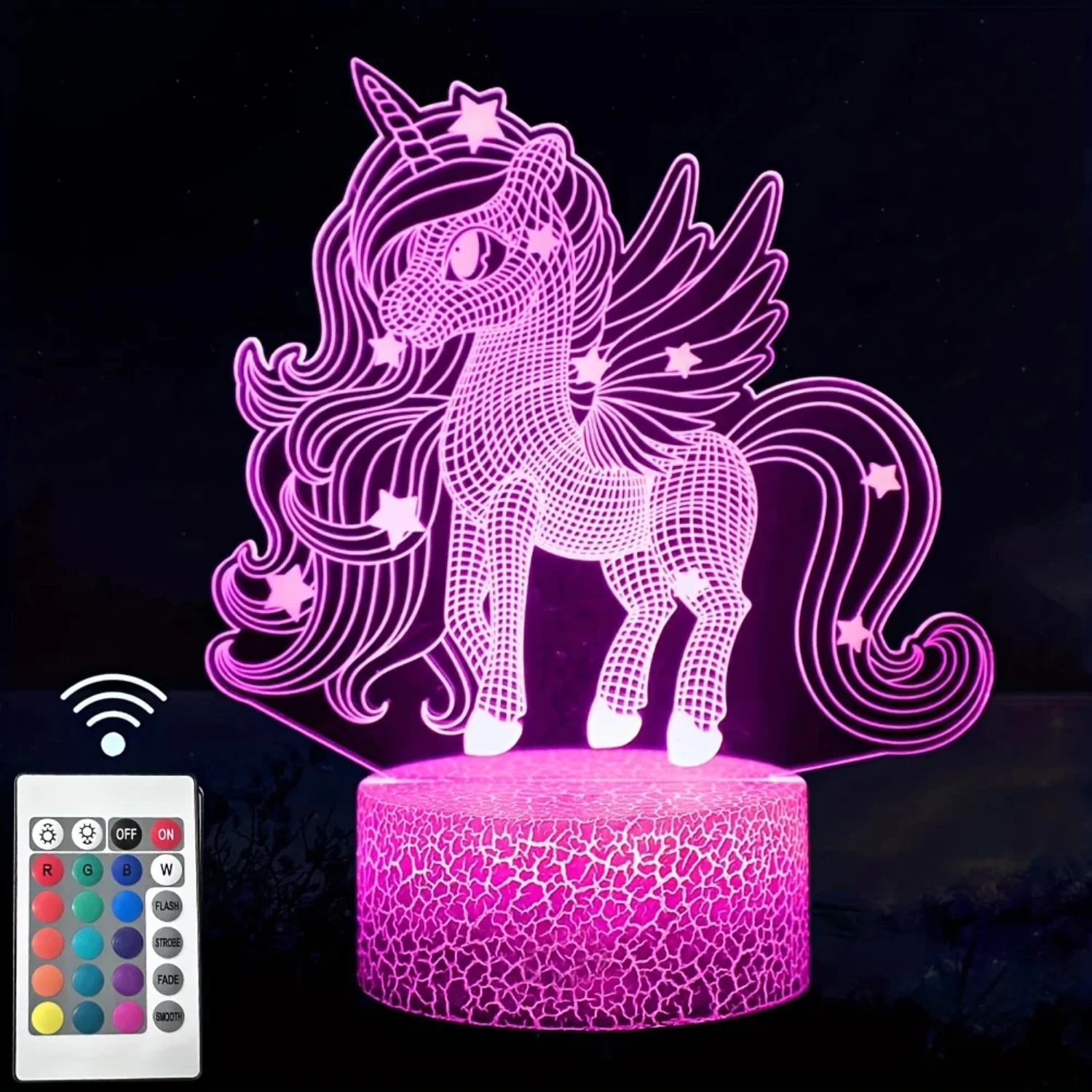 New Beautiful and charming, this adorable 3D pony night light is perfect for kids and horse lovers alike. The stunning remote co