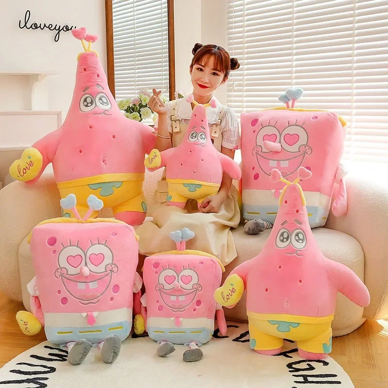 90CM Super Big Size Pink SpongeBob SquarePants Stuffed Animal Doll Plushies Kawaii Room Decoration Toy Children's Birthday Gift