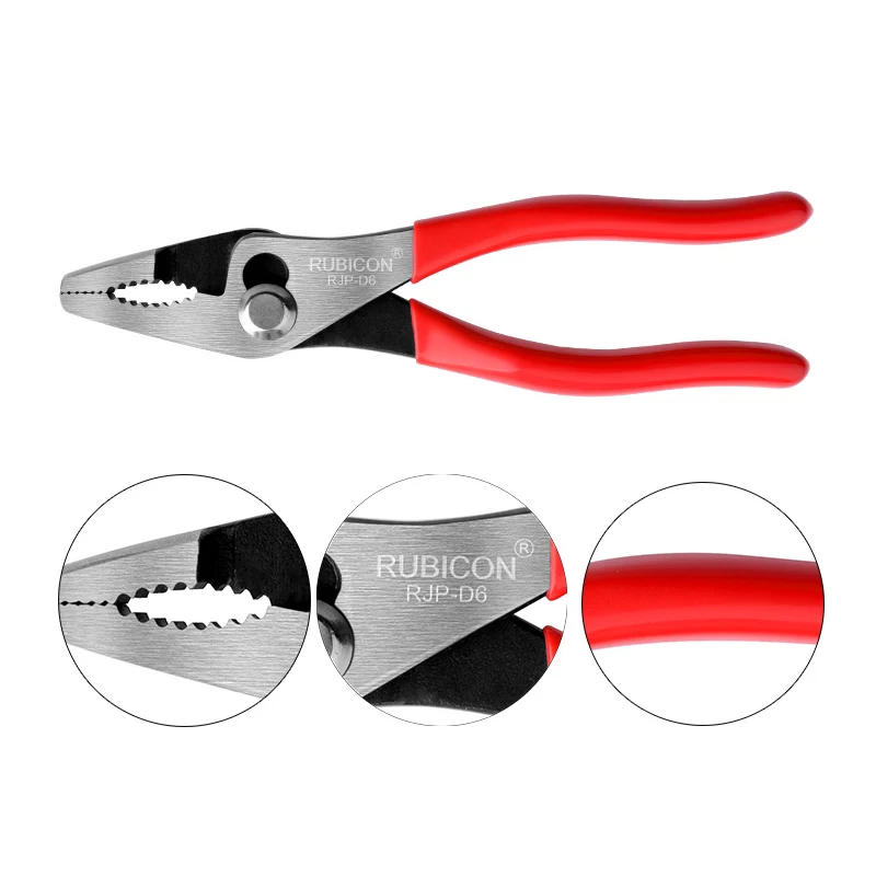 Original RUBICON Slip Joint Pliers Adjustable Wire Cutter Multifunctional Water Pump Plier NO.RJP-D6 |RJP-D8