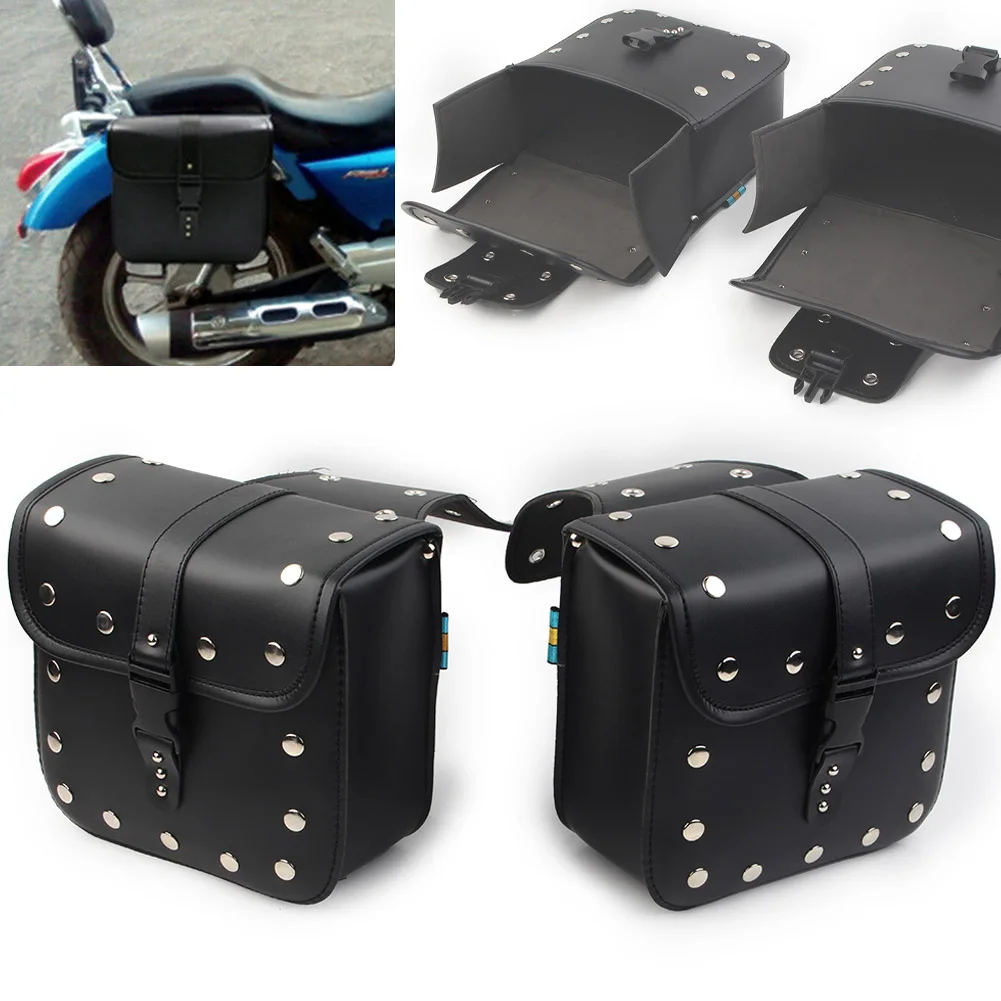 1Pair Motorcycle Saddle Bags Side Storage Luggage Bag Fork Tool Pouch Universal For Harley Honda Kawasaki Yamaha BMW etc.