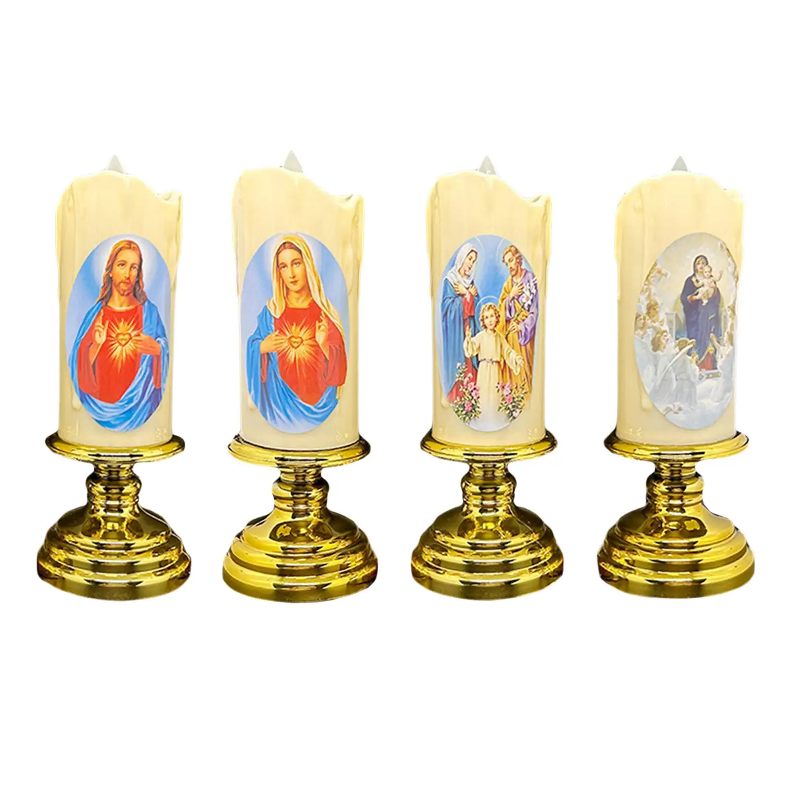 Candle Lamp Electronic Component Romantic Prayer Pillar Light LED Candle Lights for Patio Porch Decoration Larterns Anniversary