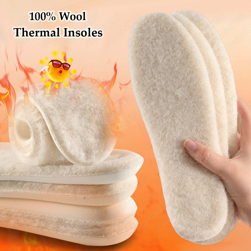 

Thermal Insoles for Shoes Thickened Wool inserts for Snow Boots Soft Latex Sports Insole Woman Man Feet Pain Relief Shoe Sole