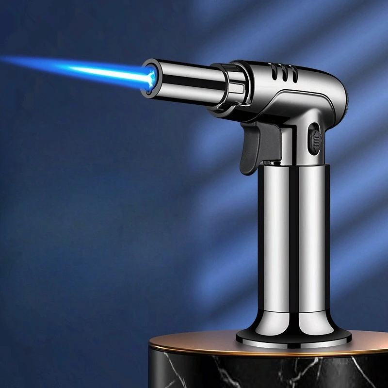 2026 Manufacturer Wholesale Spray Gun Cigar Lighter Cross-border Blue Flame Direct Charge Portable High-end Cocktail Smoke Set