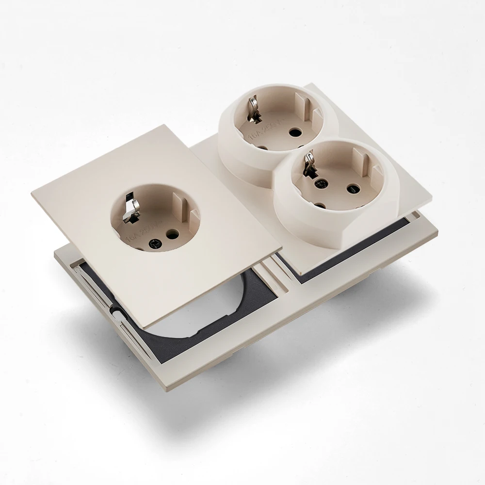 Skin Sensation Embedded Power Sockets Integrated Panel Skin Feel Paint Wall Socket DIY Combination Embedded Paint Socket Sockets