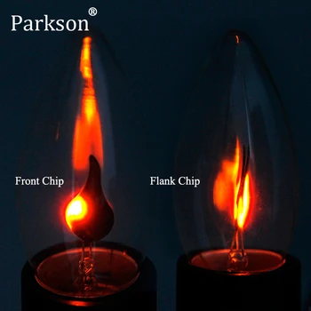 4 pièces LED E14 E27 Edison ampoule bougie ampoule effet de flamme ampoule 3W AC220V décor éclairage Ampoule bougie ampoule lampe de chevet