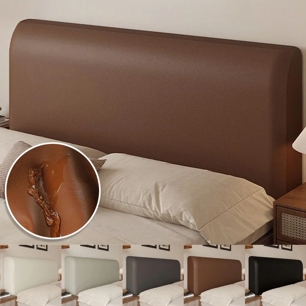 2026 Leather Bed Headboard Cover Technology Cloth Waterproof Bed Head Cover All-inclusive Bedside Protector Slipcovers Bedroom