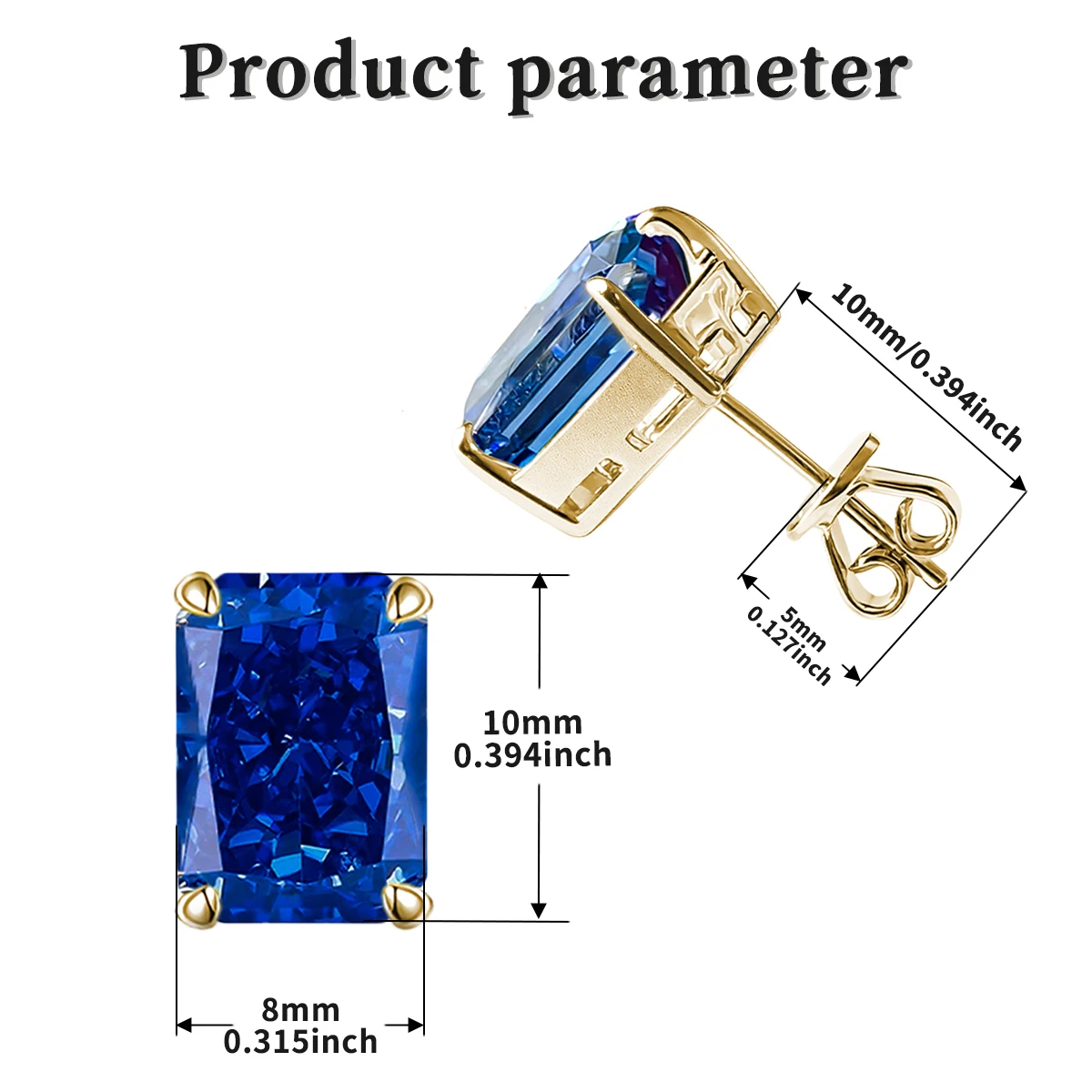 S925  Sterling Silver Rhodium lated Earrings nlaid with Sparkling Tanzanite Simple Elegant Ideal for Gifting Daily Wear