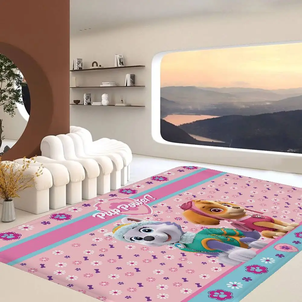 Alfombra de entrada con diseño de anime P-Paws-P-Patrol, adorable, lavable, antideslizante, para el salón, el sofá, las sillas, la cocina, alfombra para el área de entrada.