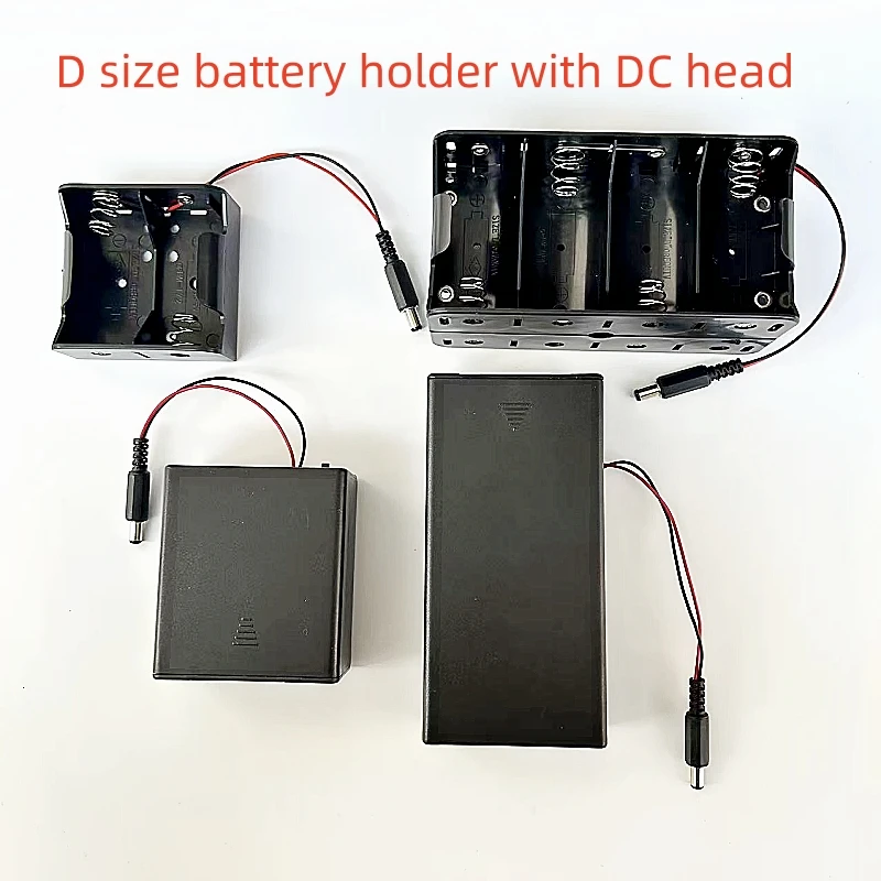 2 4 8 slot D size 3V 6V 12V back-to-back battery holder DC head rechargeable battery box