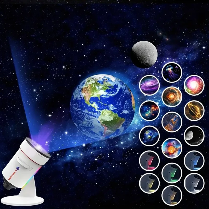 

Проектор Galaxy Light HD 10: Реалистичные сценарии звездных туманностей, таймер, 8 цветов, ночник для спален, домашних кинотеатров и комнат