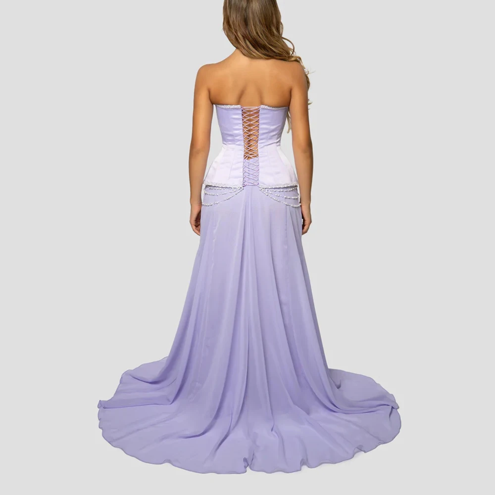 Eleganckie suknie wieczorowe na zamówienie, bez ramiączek, zdobione koralikami, dopasowane, długie, w kształcie litery A, suknie balowe do ziemi, suknie na studniówkę i przyjęcia.