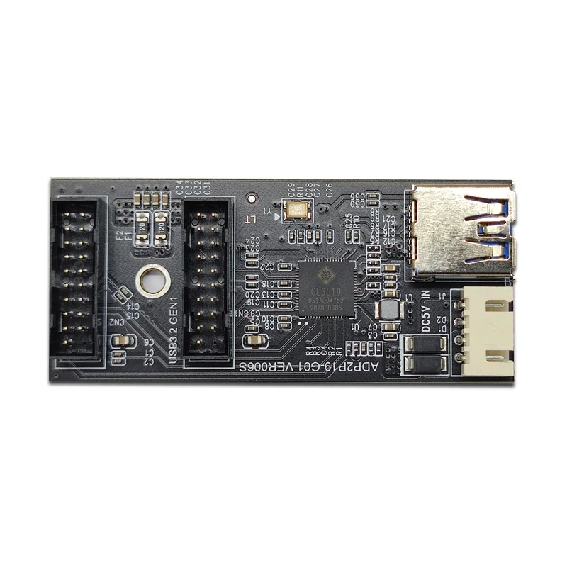 USB 3.0ハブアダプターマザーボードスプリッター、19ピンからデュアル19ピン、6gbpsライザー延長ケーブル、ヘッダーアダプター