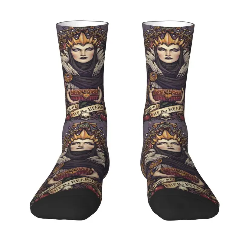 Kawaii Print Bring Me Her Heart Socks for Women Men Stretch Summer Autumn Winter Evil Queen Halloween Witch Crew Socks