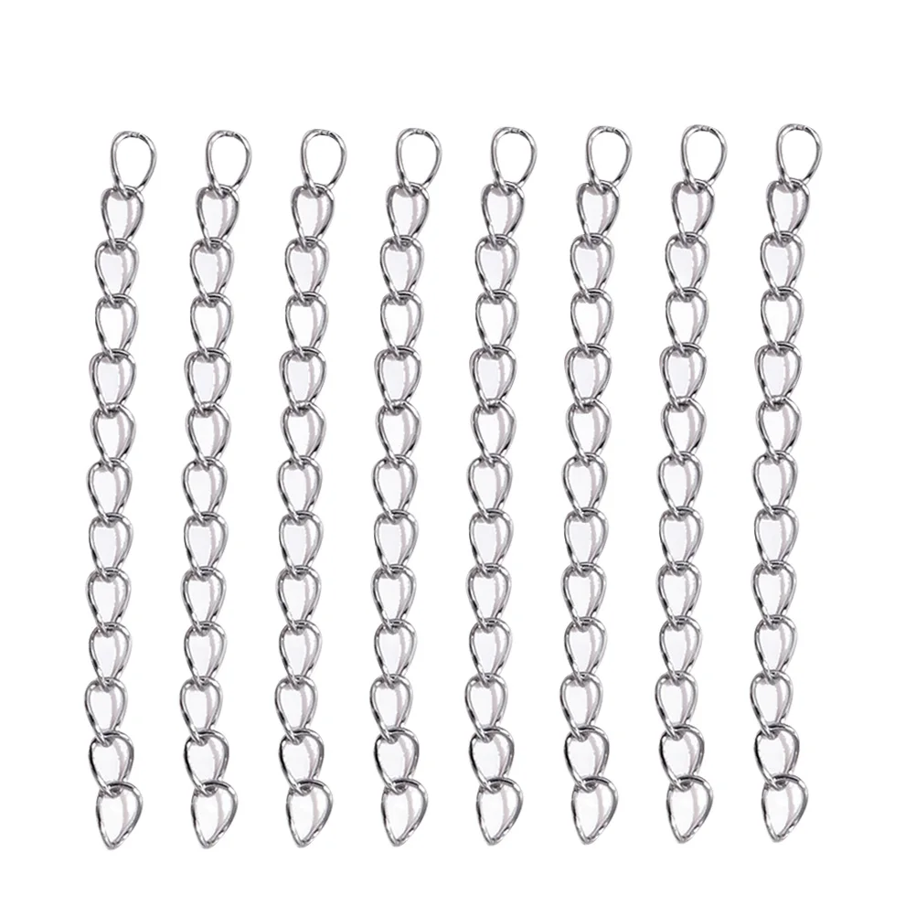 

100 Pcs Extender Chains Jewelry Making Accessories Stainless Steel Necklace Bracelet Extension Adjustable Long Term Use