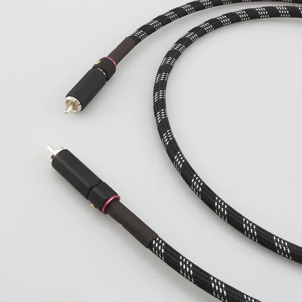 1PCS Silver Plated copper Professional HD digital coaxial Cable 75Ohms RCA to RCA Audio cable For DAC TV