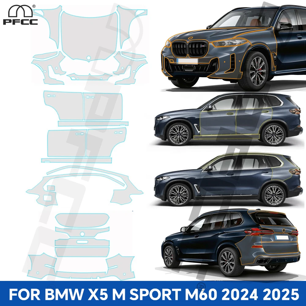 

For BMW X5 M Sport M60 2024 2025 TPU Anti-scratch Paint Protection Film Car Body Pre-cut PPF Clear Bra Resistant Invisible Cover