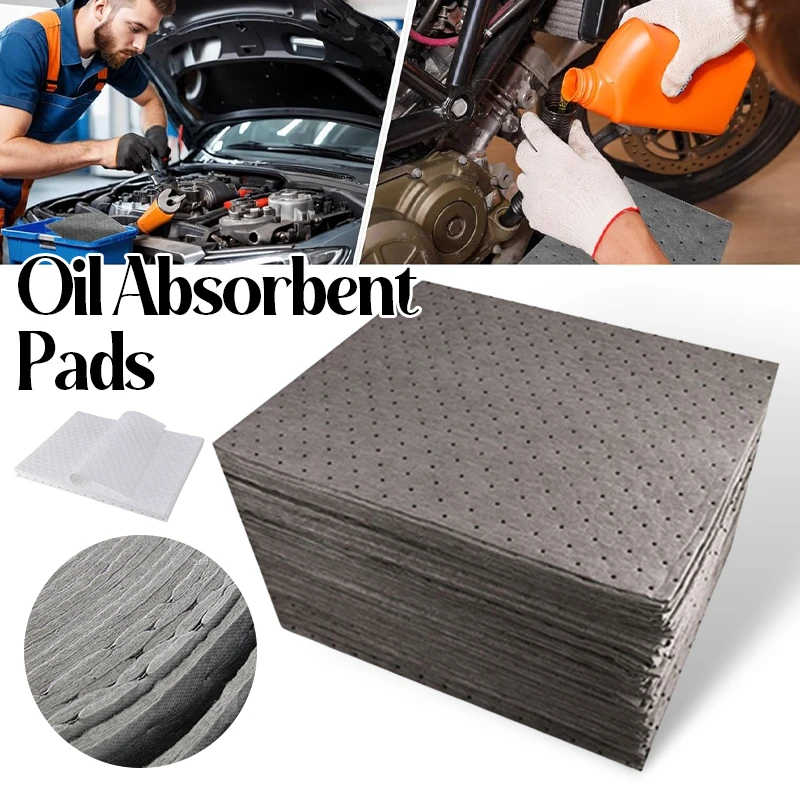 10pc 25x33cm Absorbent Oil Pad Car Repair Maintenance Mat Waterproof  Durable Felt Reusable Oil Spill Mat Garage Floor Mat