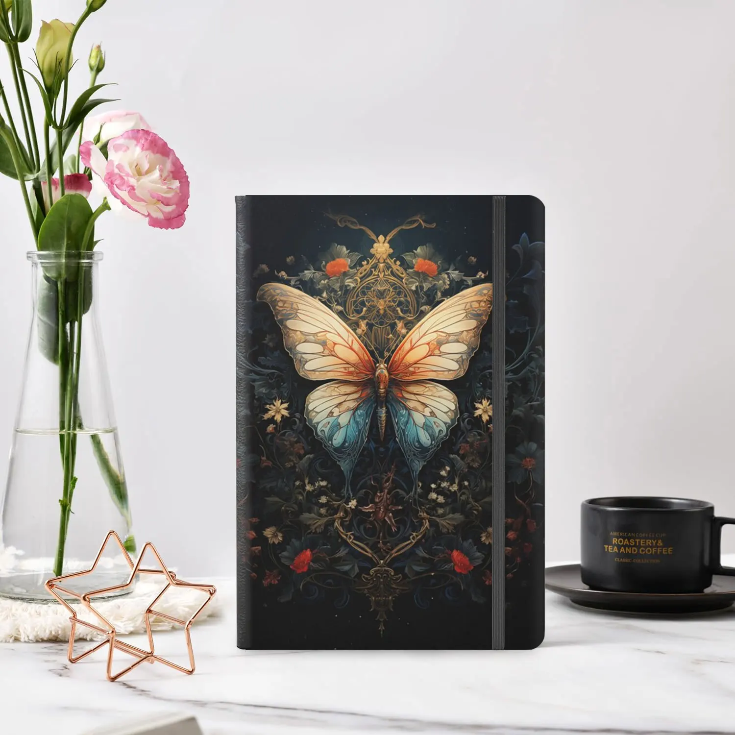 1pc Journal,Lined Hardcover ,Premium Thick Paper With Inner Pocket For Writing Note Taking Office School-Gothic Notebook