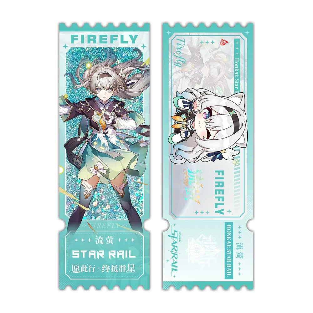 New Honkai Star Rail Caelus Stelle Firefly Keychain Cute Cartoon Anime Pendant Key Ring Jewelry Gift Badge Quicksand Ticket Root