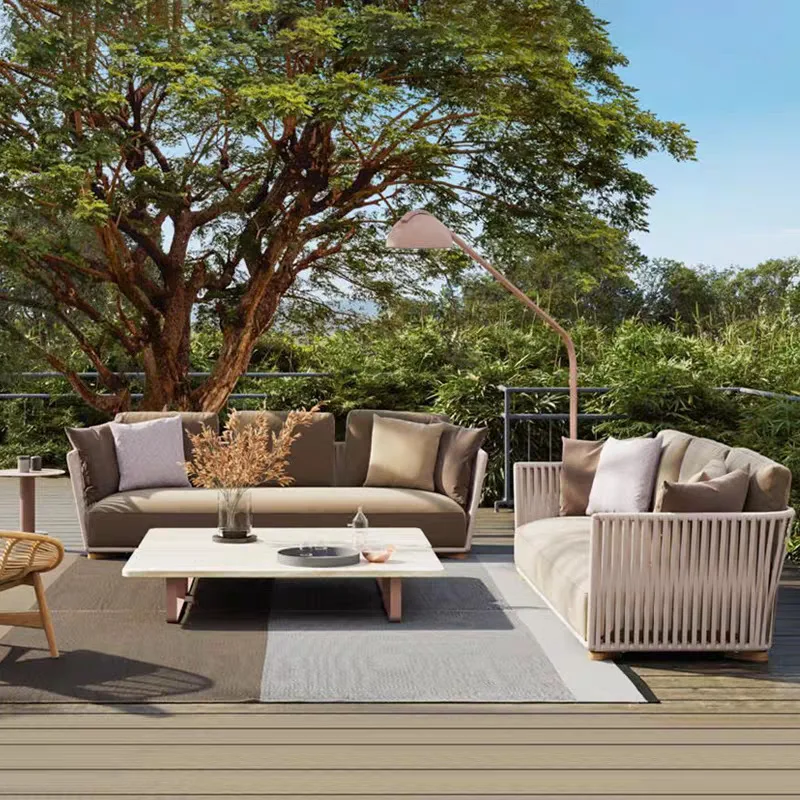 

Уличный комплект мебели из ротанга для сада, террасы, двора, балкона, зимнего сада, дизайнерская комбинация диванов из массива дерева для отдыха