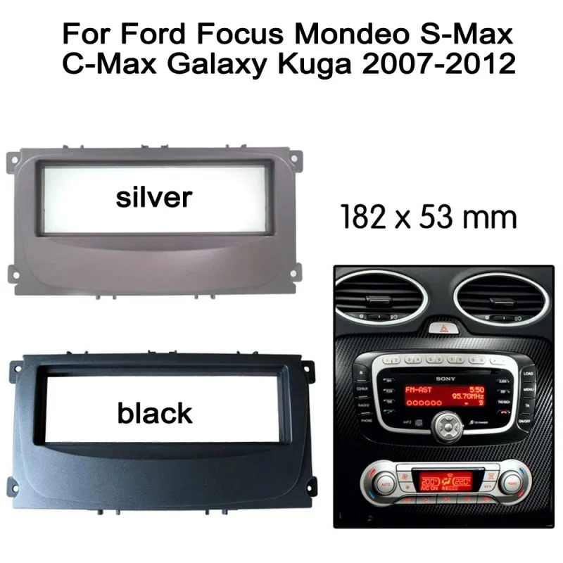 Car Radio Fascia Multimedia Frame Kit For Ford Mondeo C Max focus 2007-2011 Audio Bezel 1din Facia Panel Trim Dash Mount Kit