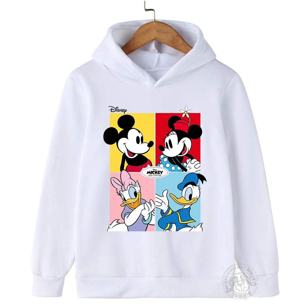 Disney Mickey Minnie Mouse Hoodie Y2K 90s Cartoon Manga Anime Children Clothes Kid Girl Boy Sweatshirt Hoody Baby Top Pullover